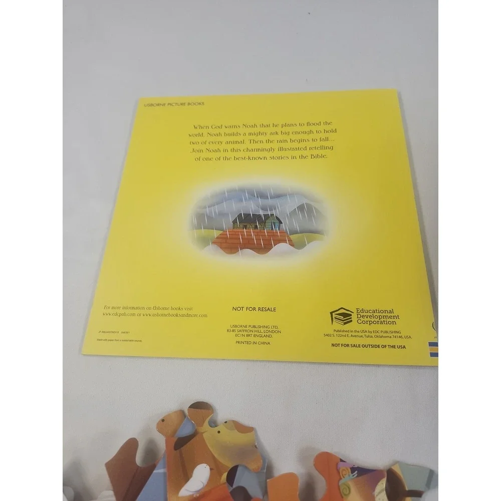 Usborne Noah's Ark Book & Box Missing 2 Puzzle Peices